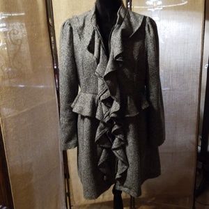 Gorgeous Black and White Ruffle Coat
